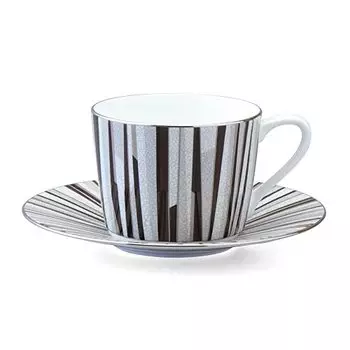 Narumi 50994-21743 Cup Saucer, Shagreen, 9.5 fl oz (270 cc), Black, Modern and Simple Pattern, Tea, Coffee, Gift