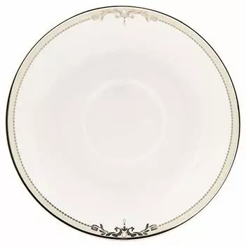 NARUMI 51008-1946 Чашка-блюдце, с жемчужным акцентом, платиновый, с арабесками, серебряный, 5,9 дюйма (15 см), Сделано в японии