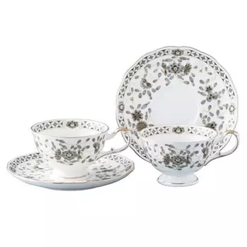 Narumi 52443-7165 Cup and Saucer Set, Black Milan, 8.3 fl oz (210 cc), Black, Floral, Plum Blossoms, Chints, Pair Cup & Saucer, Mother s Day Gift, Mad