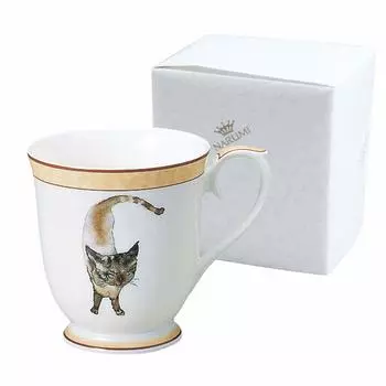 NARUMI Blue Eyes Black Chihiro Wedding Microwave Dishwasher Made in Gift Wrapped Mug, Cat, Iwasaki, 290cc, Cool, Stylish, Gift, Warming, Safe, Japan,