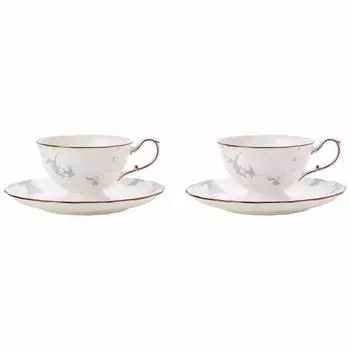 NARUMI Cup Saucer Set Rose Blanche 210cc Blue Set of 2 Floral Pattern Stylish Cute Elegant Wedding Gift Present Tea Coffee Can Use Gift Box 52187-7165
