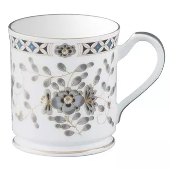 Кружка NARUMI Black Milano 330 мл Черный Цветочный узор Сливовый цвет Стиль ситца Подарок на день Матери Сделано в Японии Подарочная коробка в комплекте 52443-2530