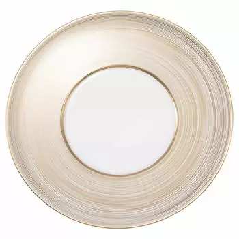 NARUMI Plate Gold Swirl Band 24cm Gold Stylish Elegant Flat Plate Wide Rim Made in Japan 52146-5665