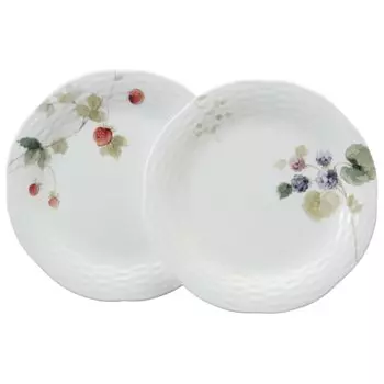 NARUMI Plate Set Lucy Garden Diameter 20cm Berry Pattern 2 Pattern Set Stylish Cute Relief Wedding Gift Microwave Warming Dishwasher Safe Gift Box