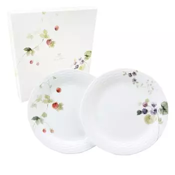 NARUMI Plate Set Lucy Garden Diameter 24cm Berry Pattern 2 Pattern Set Stylish Cute Relief Microwave Warming Dishwasher Safe Gift Box Included