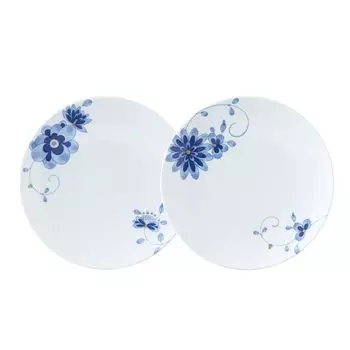 NARUMI Plate Set Milano Duo 21cm Blue Plum Blossom Chintz Style Wedding Gift Microwave Warming Dishwasher Safe Gift Box 97230-21998