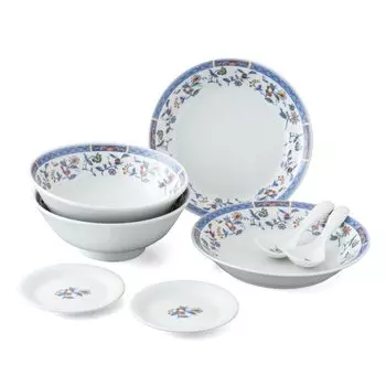 NARUMI Столовая посуда Blue Flower для 2 8 симпатичных китайских микроволновых посудомоечных машин, изготовленных в подарочной коробке, набор, узор, люди, предметы, набор, подогрев, безопасный, Япония,