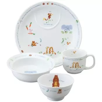 NARUMI tableware all eat easy to scoop baby first baby dishwasher made in Japan Children s set, Let s together! 4-piece set, tableware, gift, meal,