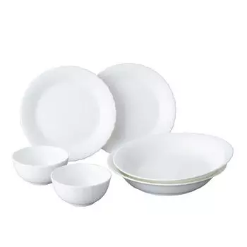 NARUMI Tableware Silky Cute For 2 6 Microwave Dishwasher Gift Box Set, White, Relief, People, Pieces, Warming, Safe, 9968-23397