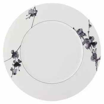 NARUMI Тарелка-блюдо черное, для растений, черное, 29 см, плоский ободок, подходит для разогрева в микроволновой печи, сделано в Японии 51230-5513