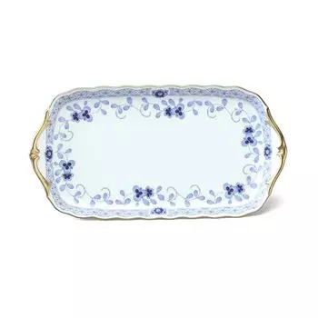 NARUMI Тарелка Milano 23 см Синий цветочный узор Цветок сливы Стиль ситца Маленький поднос Свадебный подарок Сделано в Японии Подарочная коробка 9682-329