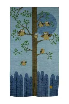 narumikk Curtain Lucky Owl Blue 10-943