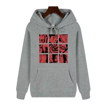 Наруто креативный принт Nine grid осенне-зимняя удобная мягкая толстая мужская высококачественная повседневная модная теплая уличная толстовка с капюшоном S