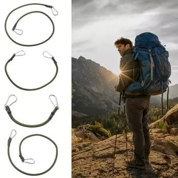 Наружная эластичная резиновая горная веревка с карабинным крюком толщиной 8 мм, крючки с защелкой 90cm