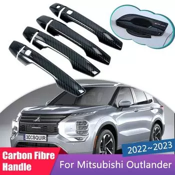 Наружная дверная ручка из углеродного волокна, чехол для Mitsubishi Outlander 4 GM GN 2022 2023 Airtrek, автомобильные аксессуары, Стайлинговые наклейки
