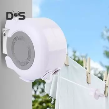 Наружная и внутренняя выдвижная бельевая веревка настенная портативная простая установка бельевая веревка для сушки белья M белый