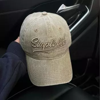 Наружная кепка весна-лето 2025 года с вышивкой, большая окружность головы, мужская и женская модная кепка с солнцезащитным козырьком, дышащая, с загнутыми краями, прилив M56-58cm хаки