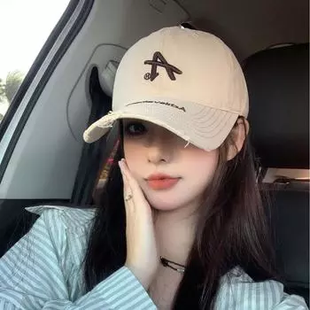 Наружная кепка весна-осень 2025 года с вышитым алфавитом, универсальная кепка для студентов и пар, мужская кепка с козырьком M56-58cm чёрный