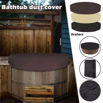 Наружная круглая гидромассажная ванна с водонепроницаемым навесом и дождевой крышкой чёрный