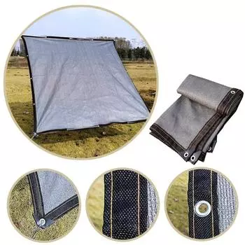 Наружная солнцезащитная сетка HDPE SunShelter для бассейна, тент для кемпинга, теневая ткань для террасы, беседка, солнцезащитная сетка, теплоизоляция 1x2M серый