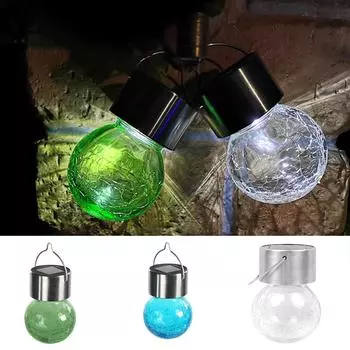 Наружная солнечная люстра с шаром, стеклянный подвесной фонарь, садовая лампа