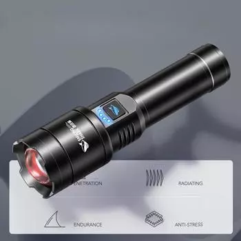 Наружное освещение Мощный фонарик Механическая телескопическая фокусировка Живой дисплей большой емкости Можно использовать как внешний аккумулятор