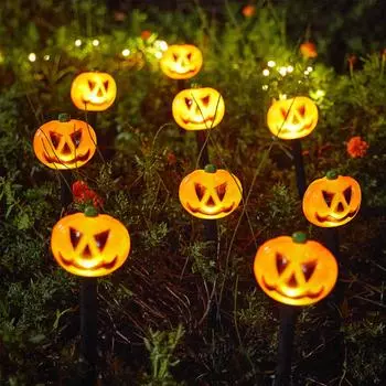 Наружное освещение с тыквами на солнечной энергии, креативная атмосферная планировка, водонепроницаемое украшение для двора и сада One Size