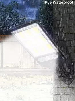 Наружное освещение Светодиодные уличные фонари на солнечных батареях с дистанционным управлением Настенный светильник Датчик движения Прожектор безопасности Гараж Двор Сад Декор