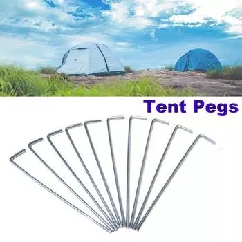 Наружные 10 шт. стальные прочные металлические гвозди для походов на землю аксессуары для палаток колышки для палаток серебряный
