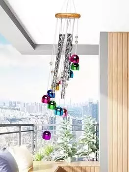 Наружные красочные колокольчики с 4 алюминиевыми трубками и 11 колокольчиками для украшения дома в саду и дворе разноцветный