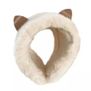 Наружные теплые плюшевые милые наушники с кошачьими ушками, повязка на голову, ушанки, грелки для ушей белый