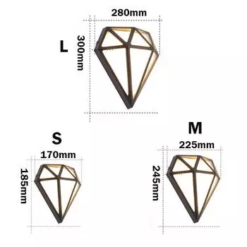 Наружные водонепроницаемые настенные светильники в форме бриллианта, современные настенные бра для наружного крыльца, сада, передней двери, террасы, декоративное освещение AU80 S 12W&Warm White чёрный