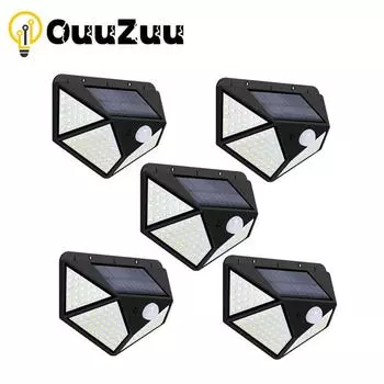 Наружный 128 светодиодный солнечный свет, датчик движения, водонепроницаемый солнечный свет, украшение сада, уличные фонари, фонарь на солнечной энергии, настенный светильник