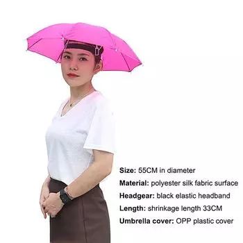 Наружный козырек от солнца, водостойкий головной убор для кемпинга и рыбалки, портативный зонтик от дождя, складная регулируемая шляпа для рыбалки 69CM фиолетовый