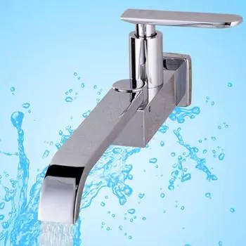 Наружный настенный одинарный кран для холодной воды, вращающийся бытовой смеситель для швабры для балкона, бассейна, прочный смеситель для ванной комнаты