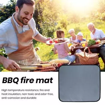 Наружный настольный гриль, огнестойкий коврик, водонепроницаемый термостойкий коврик для барбекю, огнестойкий коврик, принадлежности для кемпинга M серый