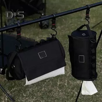 Наружный рулонный бумажный пакет, прочный, большой емкости, портативный, для кемпинга, пешего туризма, скалолазания, многофункциональный держатель для рулона туалетной бумаги, диспенсер, подвесной чёрный