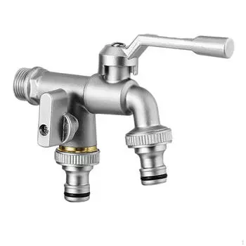 Наружный смеситель с двойным выходом для полива сада и газона Rose Gold 0.5in Out