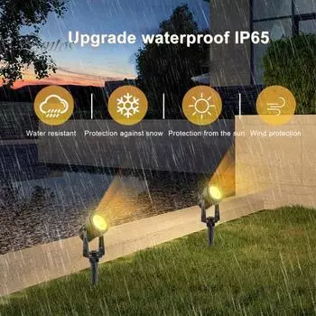 Наружный солнечный точечный светильник с колышком, регулируемый на 270 градусов, супер яркий, IP65, водонепроницаемый, с автоматическим включением/выключением, солнечная лампа для газона, ландшафтное освещение Warm light