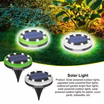 Наружный светильник на солнечной энергии, ландшафтная лампа, супер яркая водонепроницаемая светодиодная лампа с датчиком света, патио, двор, дорожка серебряный