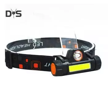 Наружный светодиодный налобный фонарь COB с зарядкой от USB, мини-фонарик с подсветкой