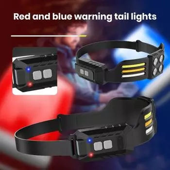 Наружный светодиодный налобный фонарь, перезаряжаемый с сенсорным управлением, регулируемое оголовье, налобный фонарь высокой яркости с ручным режимом белый