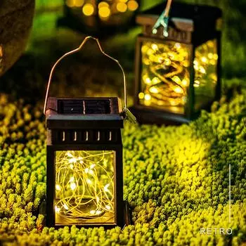 Наружный светодиодный солнечный дворцовый свет, звездная гирлянда, водонепроницаемое освещение, подвесной светильник 30 LEDs(hook+chip) теплый белый