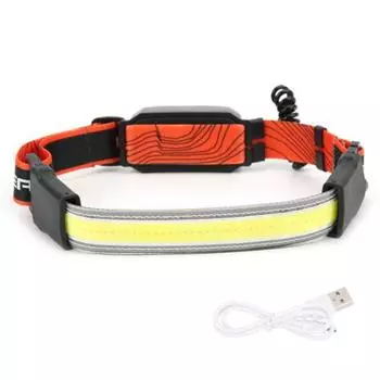Наружный USB перезаряжаемый COB налобный фонарь с регулируемой повязкой на голову для рыбалки/кемпинг