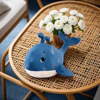 Нарвал Подушка Кукла Милая Маленькая Китовая Мягкая Игрушка Кукла Дельфин Тряпичная Кукла синий