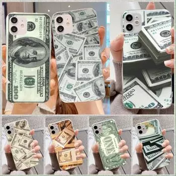 НАС. Чехол для телефона с долларами и деньгами для IPhone 14 13 12 11 XS X 8 7 6 Plus Mini Pro Max SE 2022, мягкий прозрачный чехол для телефона iPhone 14