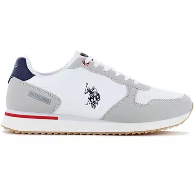 НАС. ПОЛО АССН. ALTENA - Мужские кроссовки белые 001A-WHI-BLU04 ОРИГИНАЛ EU 41 US 8 белый