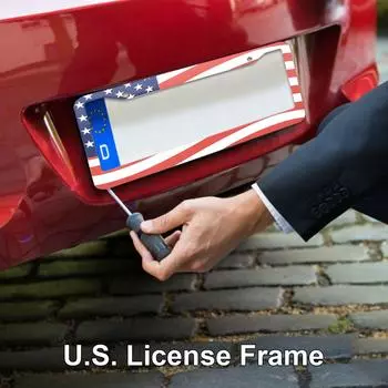 НАС. Правила Универсальный размер Американская рамка номерного знака Suower Pattern Алюминиевый сплав держатель номерного знака автомобиля