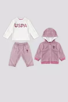 НАС. Розовый комплект Polo Assn на молнии для малышей 3 л