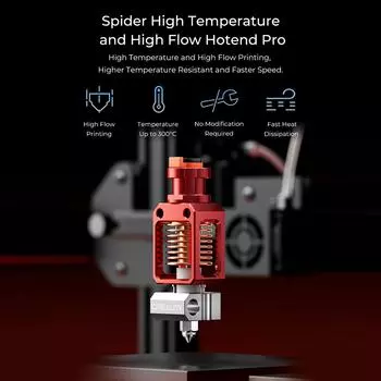Насадка CREALITY Spider Pro Hotend Высокотемпературный и высокоскоростной быстрый нагрев для 3D-принтера 1